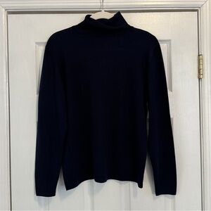 Henri Bendel Fine Merino Wool Turtleneck Navy Blue Longsleeve Vintage Medium / M
